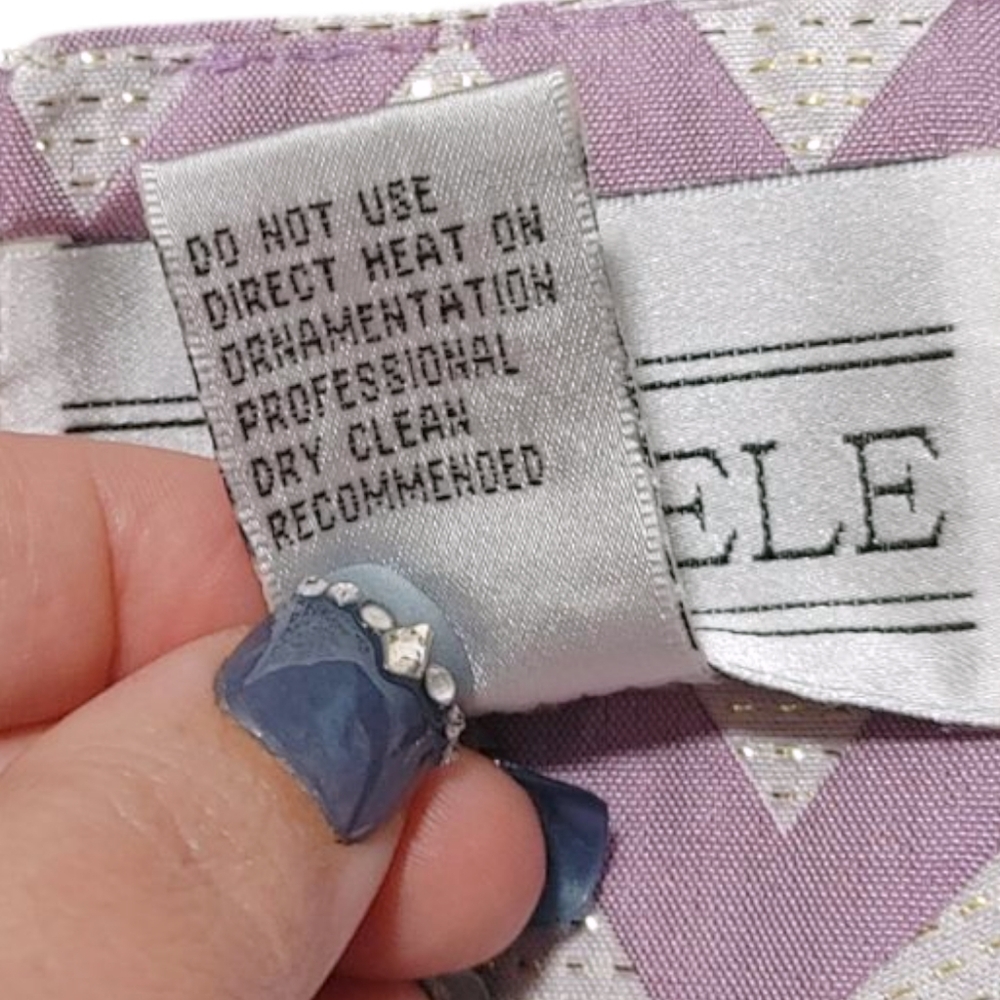 Chancele Pastel Purple Chevron Striped Short Sleeve Church Dress Women's Size 14 - Picture 7 of 7